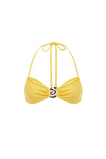 Load image into Gallery viewer, Tiago Halter Ruched Bikini Top - Mango
