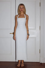 Load image into Gallery viewer, Franca Halter Midi Dress - White
