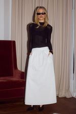 Load image into Gallery viewer, Zima Flowy A-Line Midi Skirt - White
