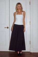 Load image into Gallery viewer, Zima Flowy A-Line Midi Skirt - Black
