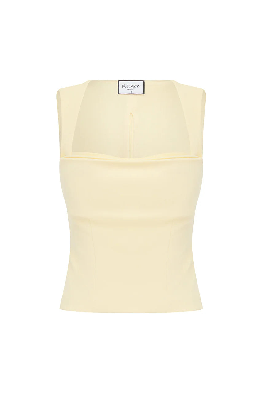 Kody Square Neck Top - Lemon
