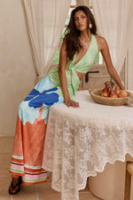 Load image into Gallery viewer, Aura Halter Neck Maxi Dress - Montario Blue
