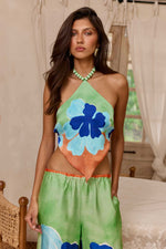 Load image into Gallery viewer, Aura Halter Diamond Top - Montario Blue
