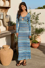 Load image into Gallery viewer, Astra Long Sleeve Maxi Dress - Rommi Blue
