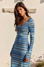 Load image into Gallery viewer, Astra Long Sleeve Maxi Dress - Rommi Blue
