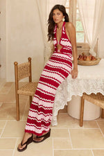 Load image into Gallery viewer, Oriana Halter Knit Maxi Dress - Pink Multi
