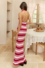 Load image into Gallery viewer, Oriana Halter Knit Maxi Dress - Pink Multi
