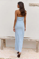 Load image into Gallery viewer, Zephyr Halter Knit Maxi Dress - Baby Blue
