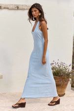 Load image into Gallery viewer, Zephyr Halter Knit Maxi Dress - Baby Blue
