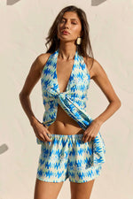 Load image into Gallery viewer, Amoree Elasticated Short  - Virelli Blue Multi
