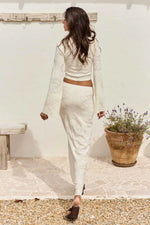 Load image into Gallery viewer, Inferno Low Waisted Maxi Skirt - Off White
