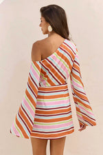 Load image into Gallery viewer, Tullah One Shoulder Mini Dress - Tullah Orange
