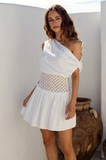 Load image into Gallery viewer, Lizzy One Shoulder Mini Dress - White
