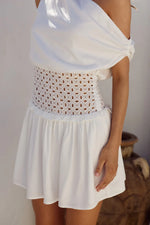 Load image into Gallery viewer, Lizzy One Shoulder Mini Dress - White
