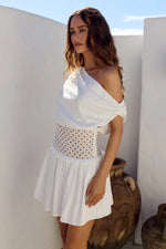 Load image into Gallery viewer, Lizzy One Shoulder Mini Dress - White
