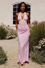 Load image into Gallery viewer, Lina Halter Draped Maxi Dress - Musk
