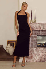 Load image into Gallery viewer, Franca Halter Midi Dress - Black
