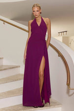 Load image into Gallery viewer, Arlowe Faux Wrap Maxi Dress - Plum
