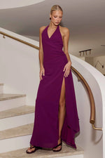 Load image into Gallery viewer, Arlowe Faux Wrap Maxi Dress - Plum
