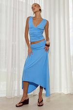 Load image into Gallery viewer, Lune Handkerchief Midi Skirt - Azure
