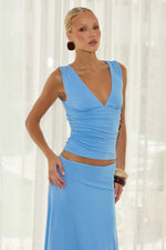 Load image into Gallery viewer, Lune V-Neck Top - Azure
