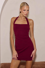 Load image into Gallery viewer, Franca Halter Mini Dress - Berry
