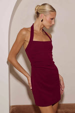 Load image into Gallery viewer, Franca Halter Mini Dress - Berry
