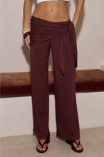 Load image into Gallery viewer, Tolani Side Tie Pants - Espresso
