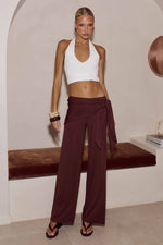 Load image into Gallery viewer, Tolani Side Tie Pants - Espresso
