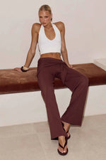 Load image into Gallery viewer, Tolani Side Tie Pants - Espresso
