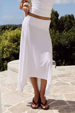 Load image into Gallery viewer, Lune Handkerchief Midi Skirt - White
