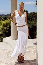 Load image into Gallery viewer, Lune Handkerchief Midi Skirt - White
