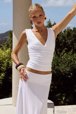 Load image into Gallery viewer, Lune V-Neck Top - White
