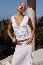 Load image into Gallery viewer, Lune V-Neck Top - White
