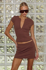 Load image into Gallery viewer, Vieno Fitted Mini Skort - Mocha
