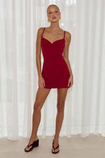 Load image into Gallery viewer, Karla Sweetheart Mini Dress - Cherry

