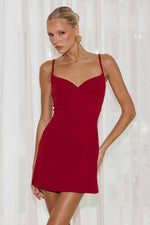 Load image into Gallery viewer, Karla Sweetheart Mini Dress - Cherry
