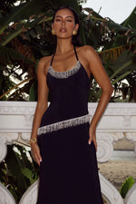 Load image into Gallery viewer, Manon Halter Scoop Neck Maxi Dress - Black
