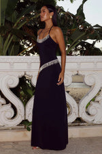 Load image into Gallery viewer, Manon Halter Scoop Neck Maxi Dress - Black
