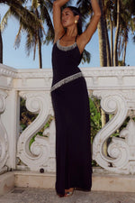 Load image into Gallery viewer, Manon Halter Scoop Neck Maxi Dress - Black
