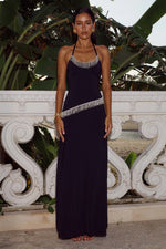 Load image into Gallery viewer, Manon Halter Scoop Neck Maxi Dress - Black
