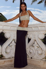 Load image into Gallery viewer, Ziva Sequin Waistband Maxi Skirt - Black
