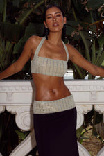 Load image into Gallery viewer, Ziva Sequin Halter Crop Top - Black
