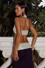 Load image into Gallery viewer, Ziva Sequin Halter Crop Top - Black
