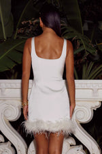 Load image into Gallery viewer, Laken Faux Fur Mini Dress - Ivory

