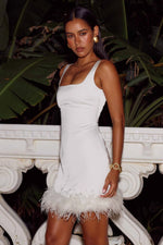 Load image into Gallery viewer, Laken Faux Fur Mini Dress - Ivory
