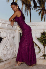Load image into Gallery viewer, Uma Cowl Maxi Dress - Plum
