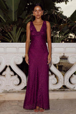 Load image into Gallery viewer, Uma Cowl Maxi Dress - Plum
