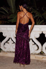 Load image into Gallery viewer, Brinley Halter Maxi Dress - Plum
