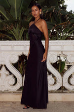 Load image into Gallery viewer, Virelle Halter Cutout Maxi Dress - Black
